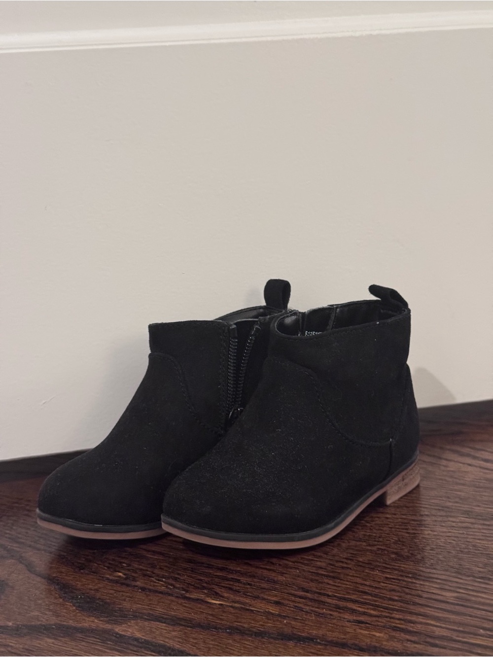 Kids Black Ankle Boots - Classic Zip Closure